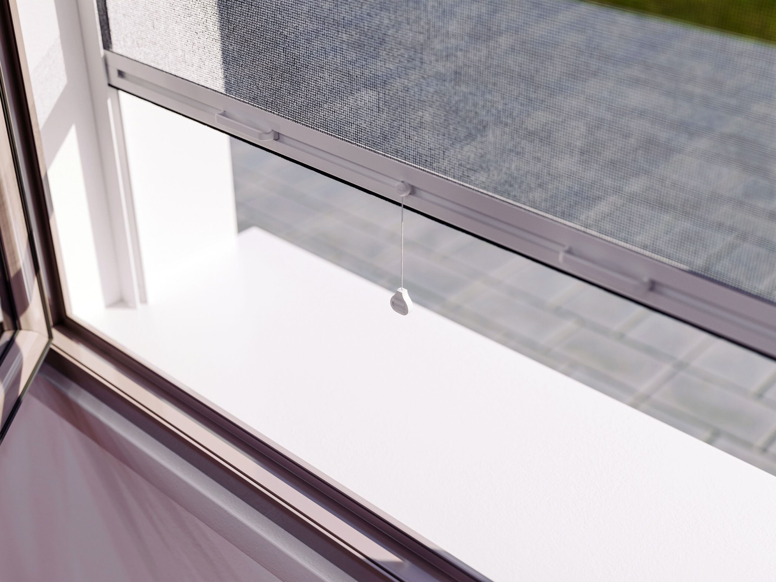 Detalle mosquitera enrollable vertical